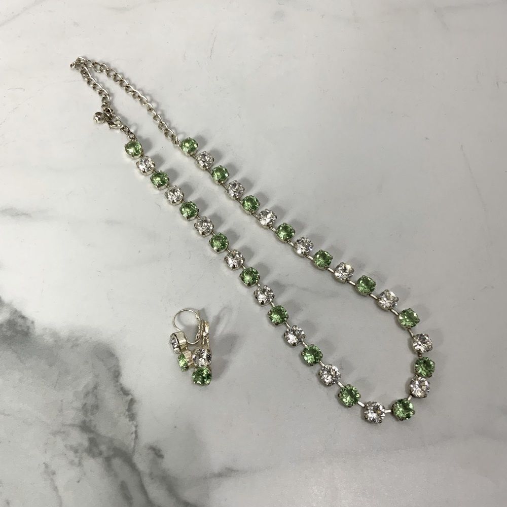 Crystal necklace and earrings set